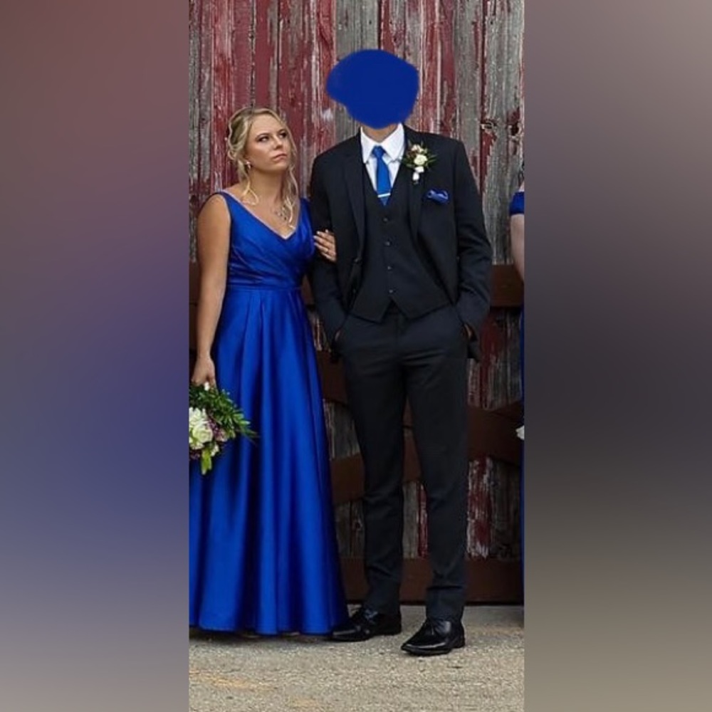 David’s Bridal Long Satin Tank Ball Gown
